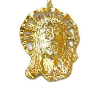 14K Jesus Christ Yellow Gold Pendant Charm